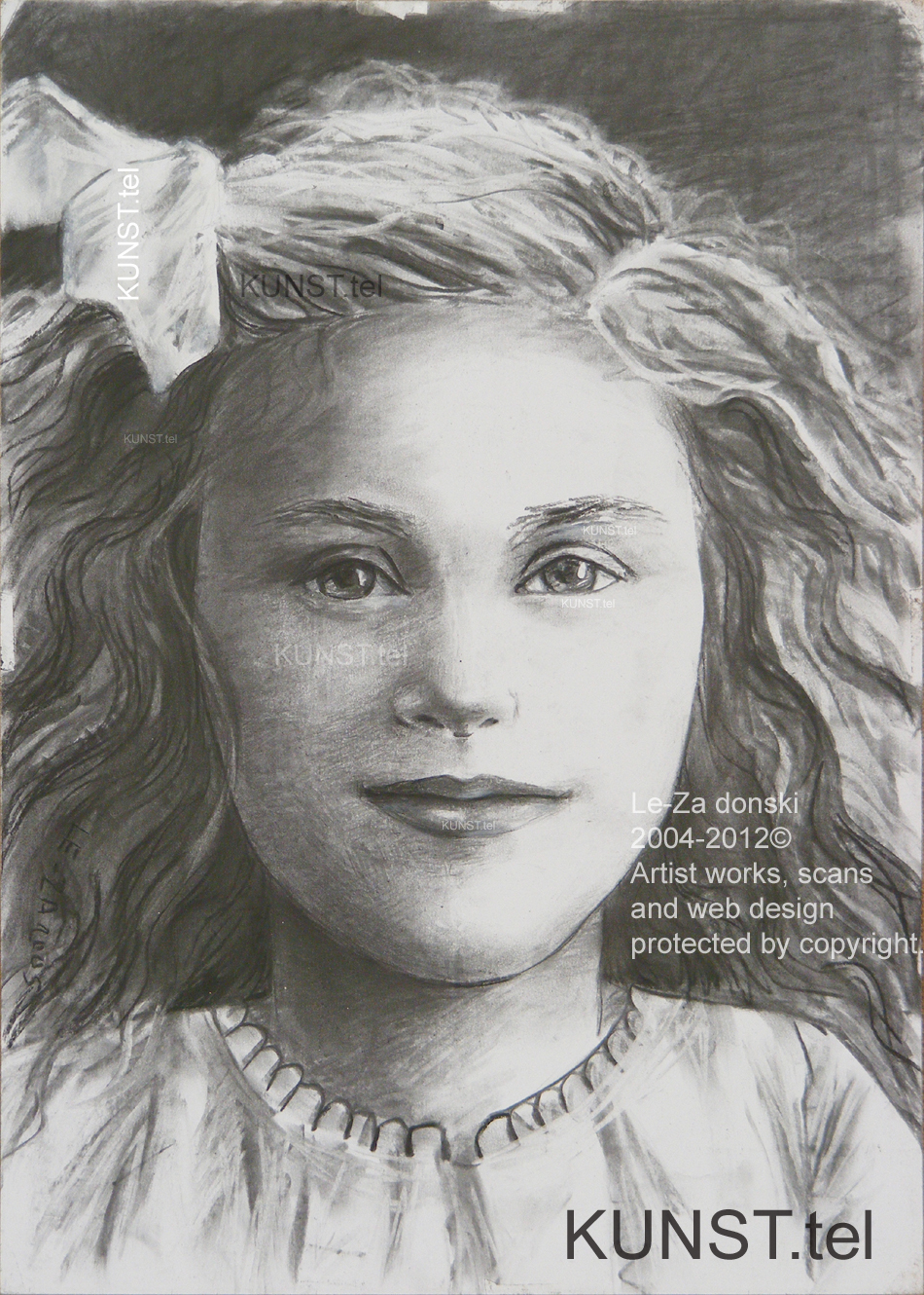 Charcoal Portrait of Latvian Girl
